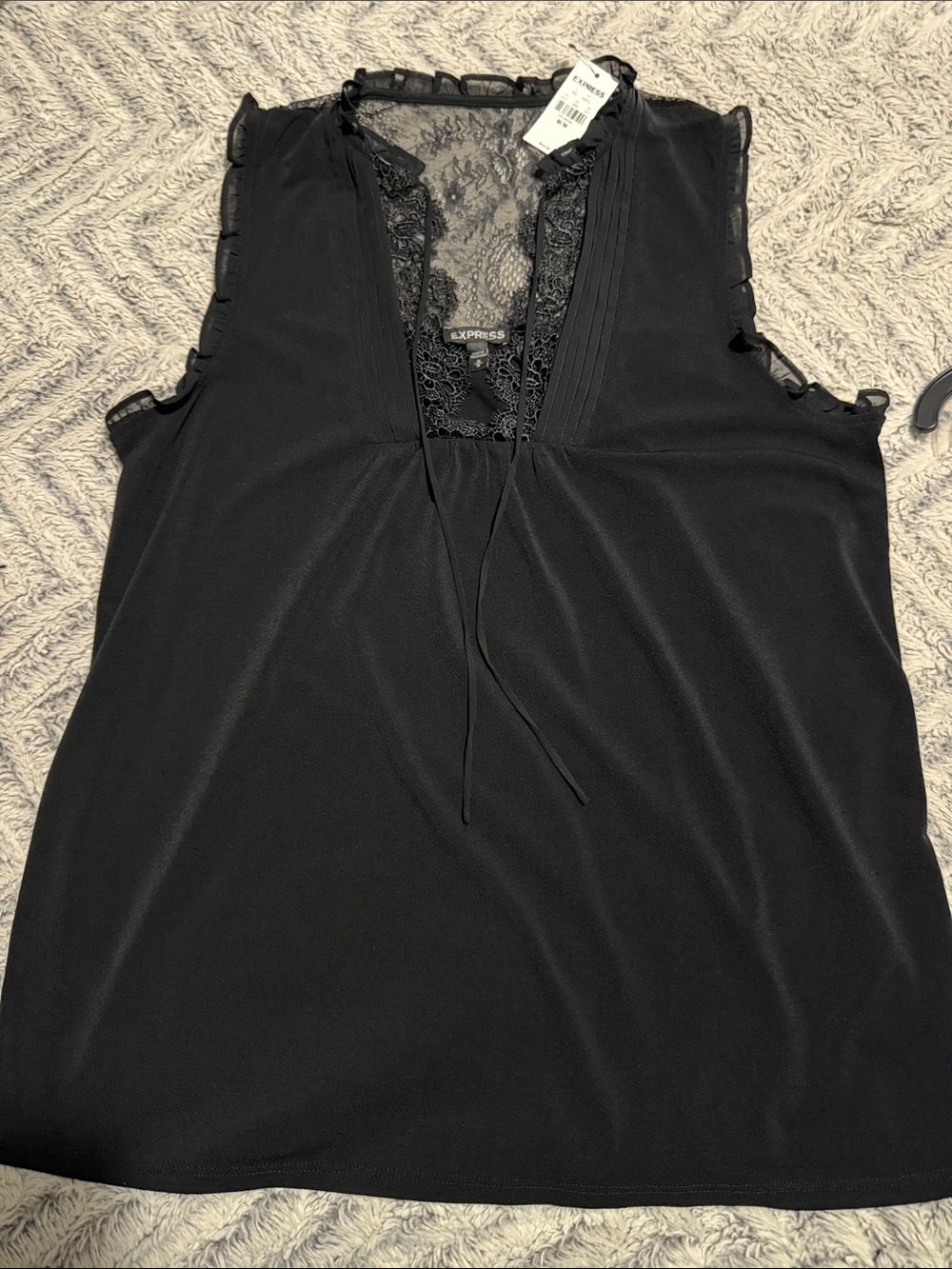 Express Black Lace-Trim Tank